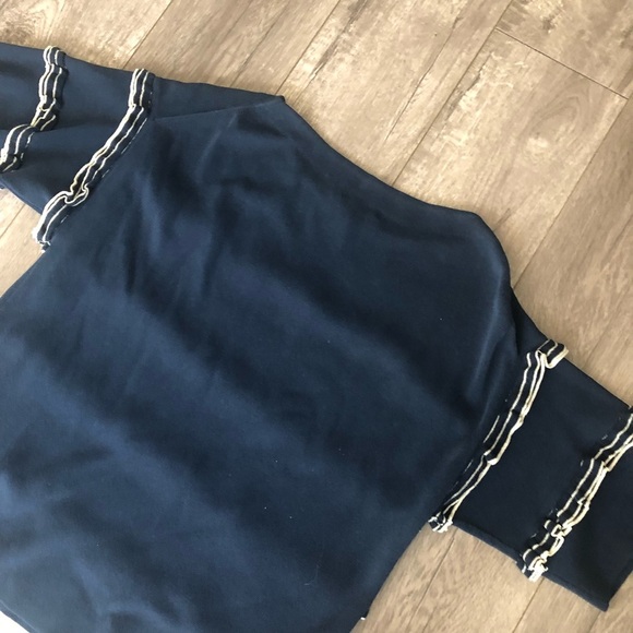 J. crew navy ruffle boatneck sweater M - Picture 8 of 8